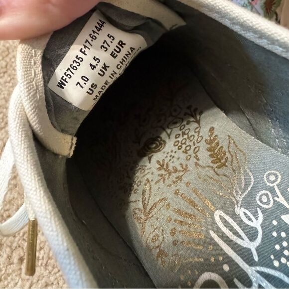Keds x Rifle Paper Co Champion Herb Garden botanical embroidery sneakers, size 7 - Picture 7 of 8